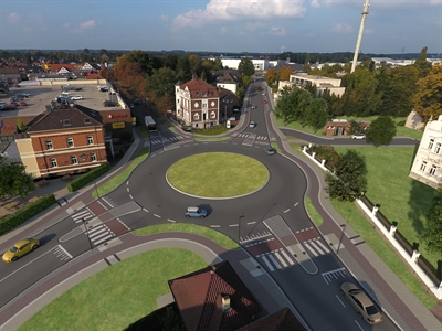 Neubau des Kreisverkehrs Wilbecke