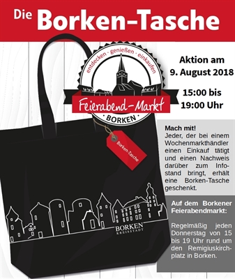Taschen-Aktion auf dem Feierabendmarkt