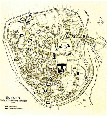 Urkatasterauszug der Innenstadt von 1824