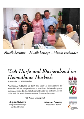 Veeh-Harfe und Klavierabend am Montag, den 05. November 2018