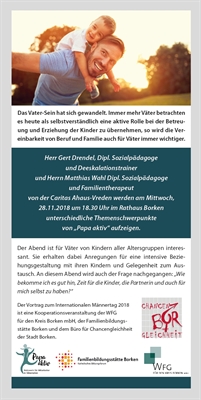 Väter zwischen Beruf (oder Karriere), Familie und Kita - Flyer 2