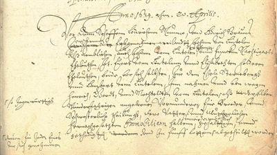 Historisches Schriftstück van Lintelo (Quelle: Stadtarchiv Bocholt)