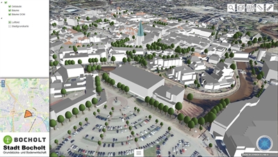 Bocholt in 3D - Geodatenmodell (Grafik: Stadt Bocholt)