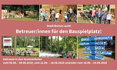 Stadt Borken sucht Betreuer/innen für den Bauspielplatz! 