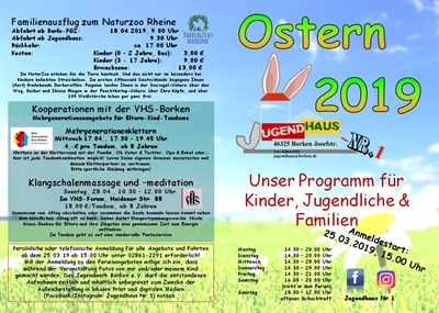 Osterprogramm vom Jugendhaus Nr. 1 erhältlich!