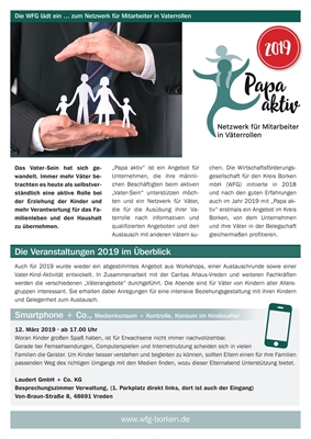 Die WFG lädt ein … zum Netzwerk für Mitarbeiter in Vaterrollen