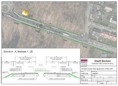 Montag startet eine Geh- und Radwegverbreiterung Burlo