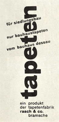 Entwurf Kurt Stolp, Bauhaus-Anzeige Nr. 1, 1929, Rasch-Archiv Bramsche