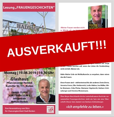 Lesung mit Hubertus Meyer-Burckhardt ist ausverkauft!!!