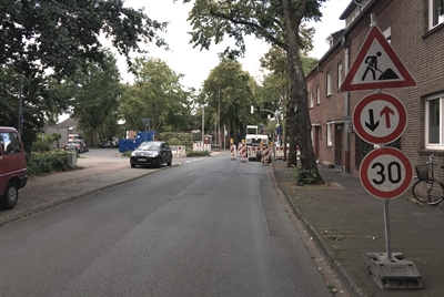 Bauarbeiten auf dem Windmühlenplatz