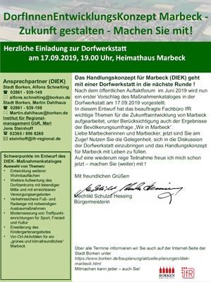 Mit einer Dorfwerkstatt in die nächste Runde zum Handlungskonzept für Marbeck