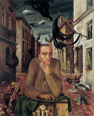 Orgelmann. Ölgemälde von Felix Nussbaum (1942/43)