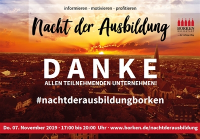 Stadt Borken mit der 2. Nacht der Ausbildung sehr zufrieden