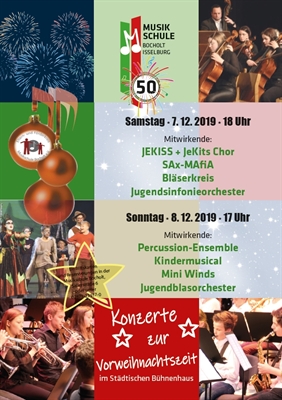 Plakat Konzerte Vorweihnachtszeit Musikschule 2019