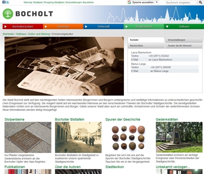 Webseite Erinnerungskultur Screenshot