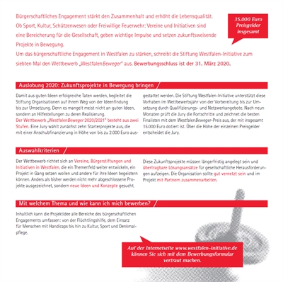 Wettbewerb WestfalenBeweger 2020/21