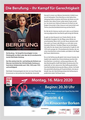 Großes Kino zum Equal Pay Day 2020: Die Berufung – Ihr Kampf für Gerechtigkeit 
