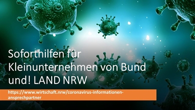 Soforthilfen von Bund und LAND NRW für Kleinunternehmen