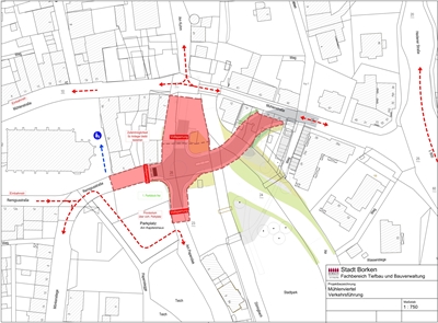 Informationen zur Baustelle zum Mühlenareal - Umleitung