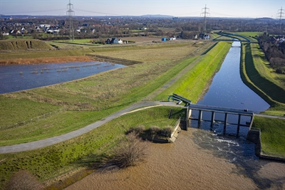 Hochwasser Emscher-Mündung Februar 2020