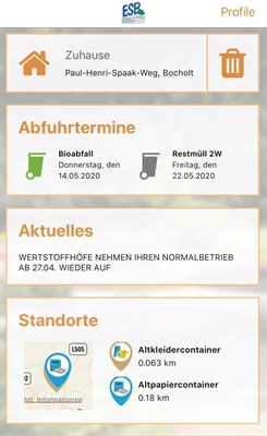 ESB Abfall App Screenshot