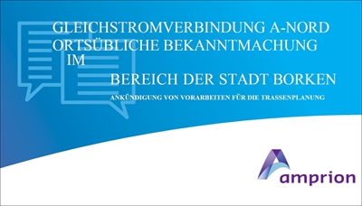 Vorarbeiten für die Trassenplanung für die Gleichstromverbindung A-Nord