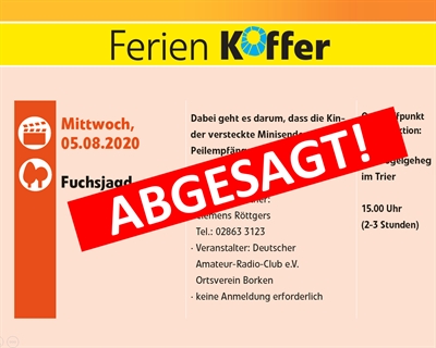 Ferienkoffer 2020: Fuchsjagd abgesagt!