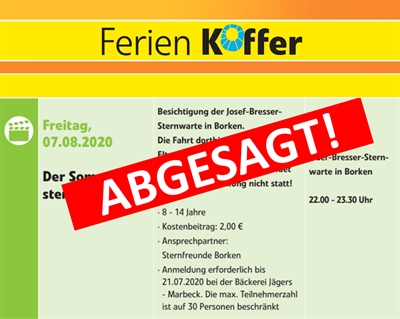 Ferienkoffer 2020: Besichtigung der Josef-Bresser-Sternwarte