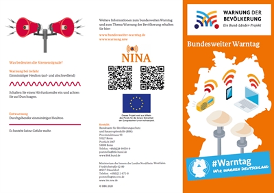 Bundesweiter Warntag: Probealarm am 10. September - Flyer NRW 1