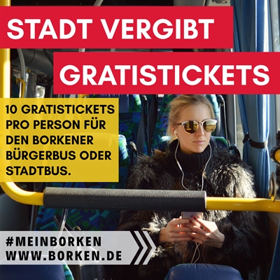 Gratistickets für den städtischen ÖPNV (Stadtbus und Bürgerbus)  - Social Media