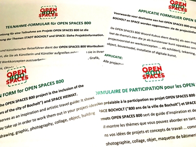 Open Spaces - Anmeldeformular in vier Sprachen