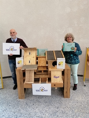 Sebastian Schüttler (Partnerschaftsvereinigung West Lothian - HSK) und Claudia Brozio (Ruth-Cohn-Schule).