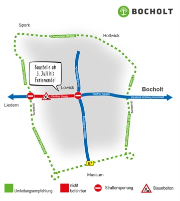 Verkehrsgrafik Baustelle Lowick-Liedern