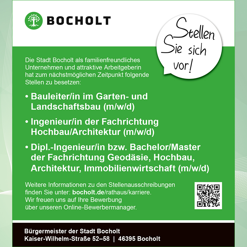 Stellenausschreibung verschiedene Bereiche