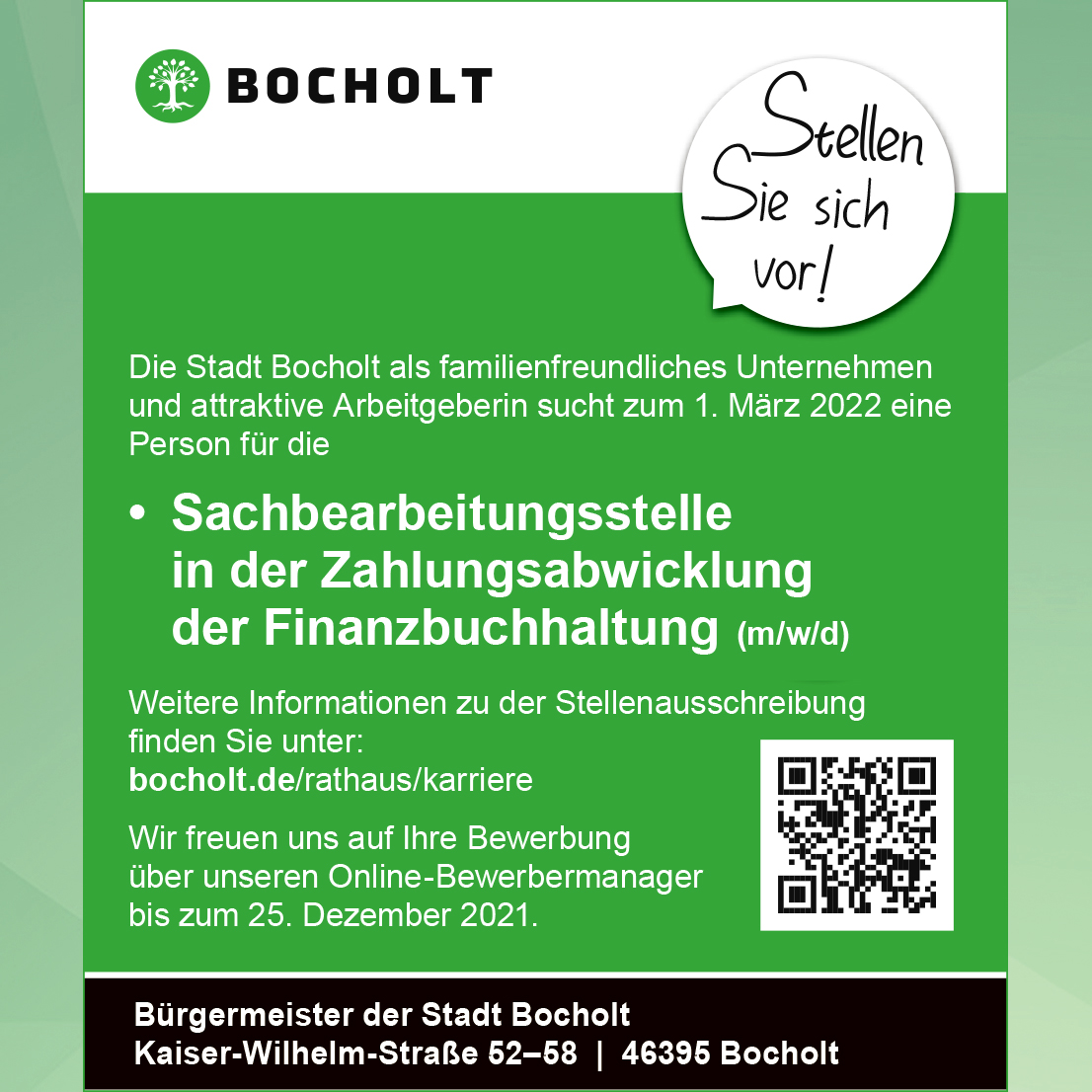 Sachbearbeitungsstelle in der Zahlungsabwicklung der Finanzbuchhaltung (m/w/d)