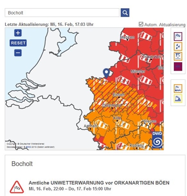 Sturmwarnung Februar 2022