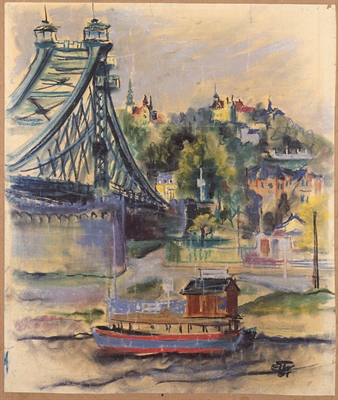 Elfriede Lohse-Wächtler, Die Loschwitzer Brücke (Blaues Wunder), 1931