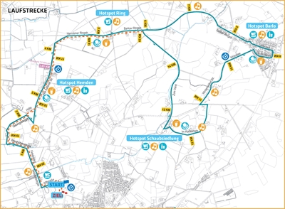 Halbmarathon: Streckenplan mit Hotspots