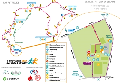 Halbmarathon - Streckenplan mit Kinderlauf