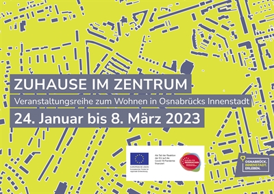 Plakat Veranstaltungsreihe Zuhause im Zentrum
