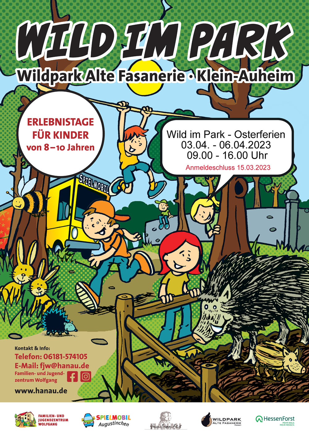 Erlebnistage „Wild im Park“ in den Osterferien - - Natur, Abenteuer und Spaß für Kinder im Alter von acht bis zehn Jahren