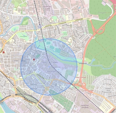 Radius Evakuierung Bombenfund 28. Feburar 2023