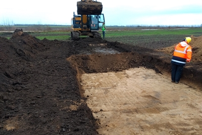 Ausgrabungen im künftigen Gewerbegebiet „Eulenberg“ (Quelle: Landeshauptstadt Magdeburg) 
