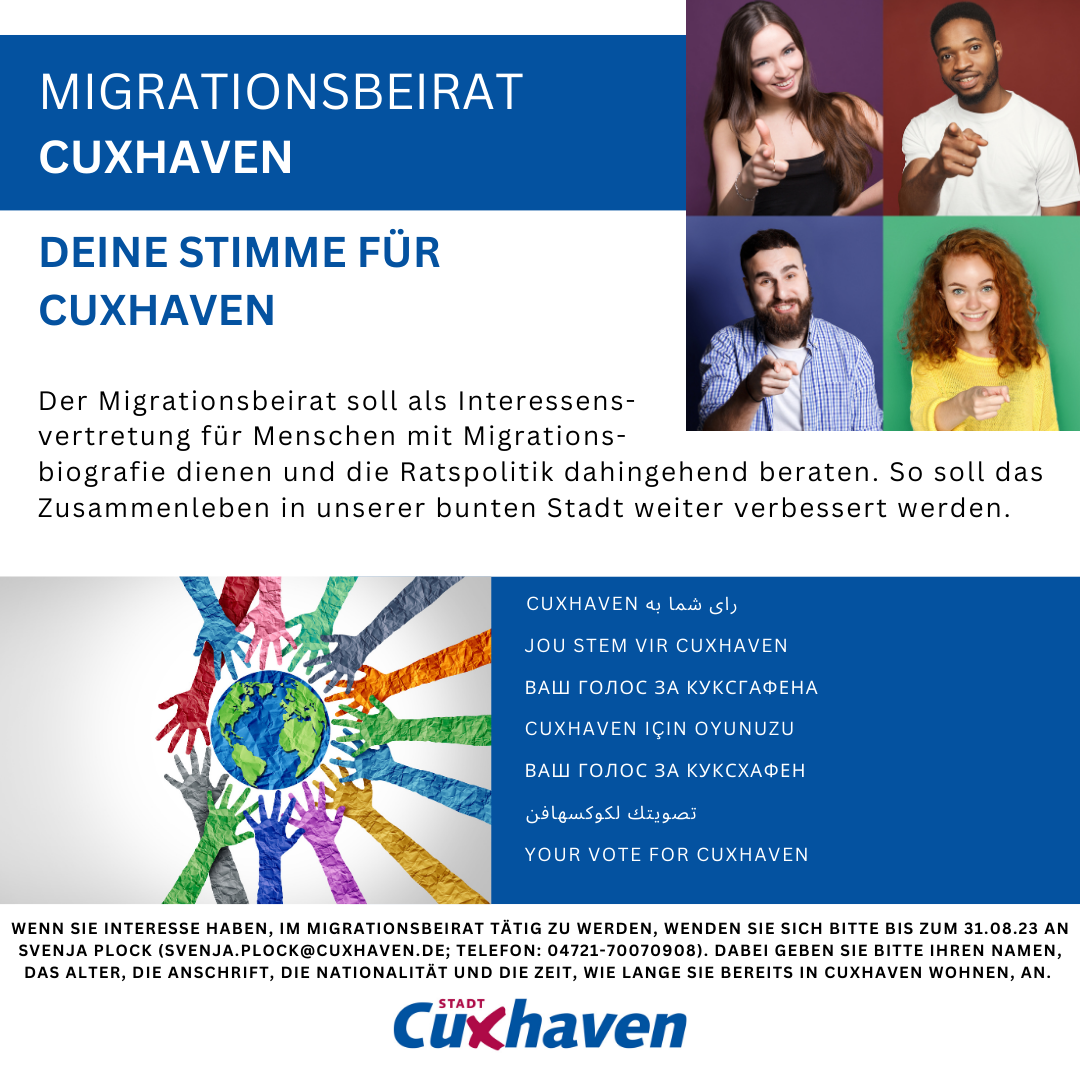 Zusammenleben in Vielfalt: Cuxhavener Migrationsbeirat soll gegr&uuml;ndet werden - Offene und inklusive Gemeinschaft durch Teilnehmende f&ouml;rdern 