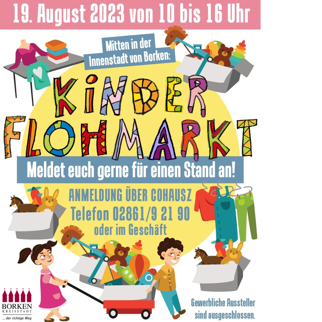 Kinderflohmarkt in Borken - Am 19. August 2023 in der Borkener Innenstadt