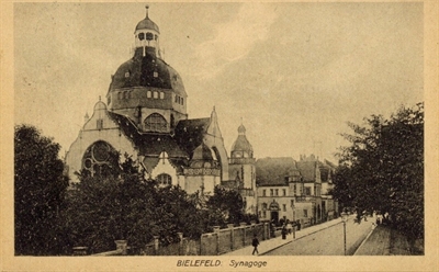 Postkarte der Synagoge Bielefeld
