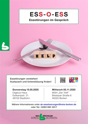 Zwei Termine „ESS-O-ESS“ in diesem Jahr: Informations- und Austausch-Café zum Thema „Essstörungen verstehen! Austausch und Unterstützung finden!“ 
