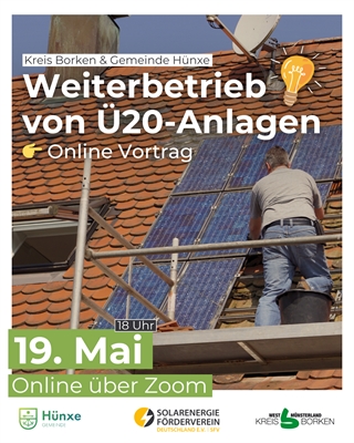 Solartage im Kreis Borken: Vortrag zum Weiterbetrieb der Ü20-PV-Anlagen