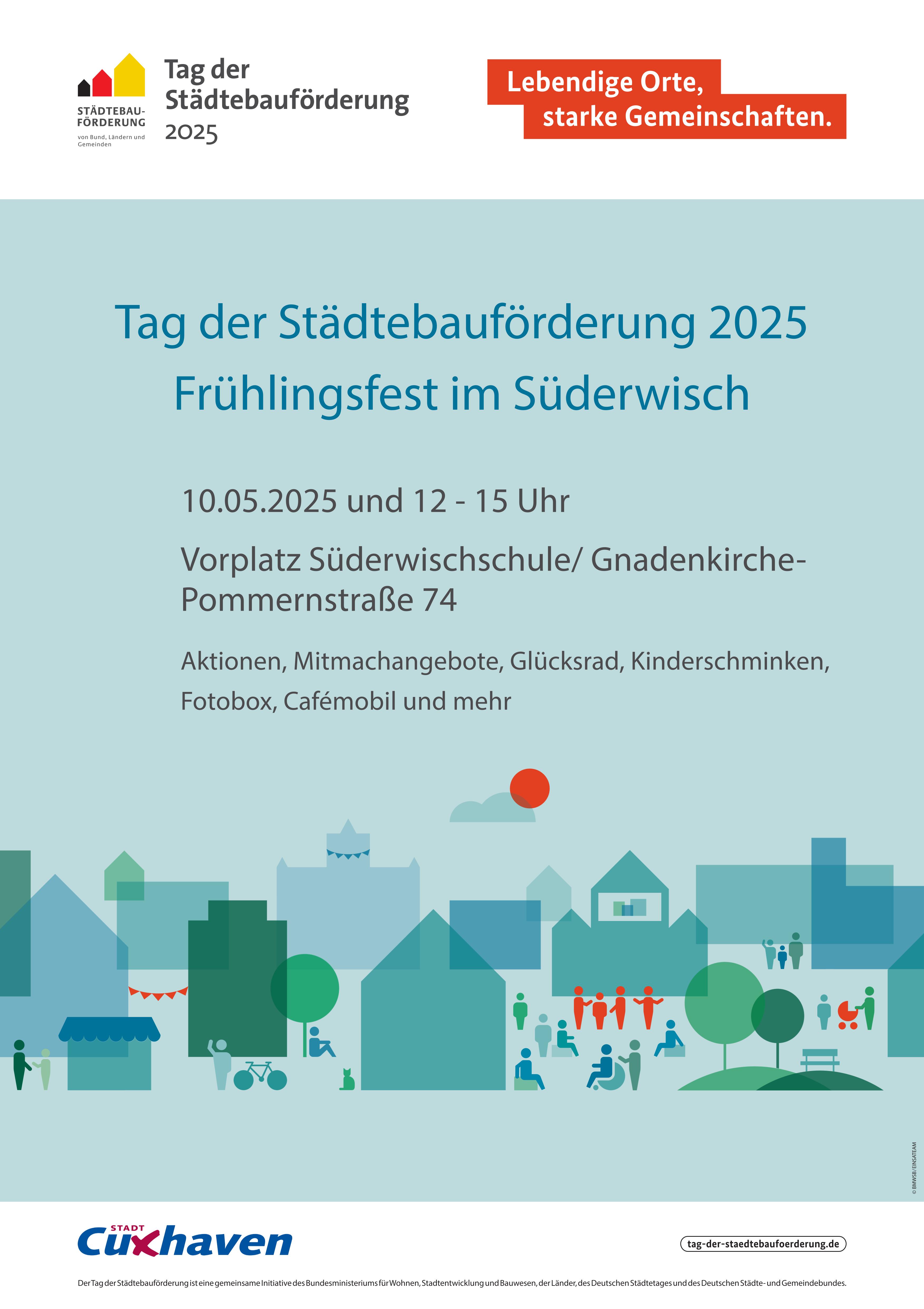 Stadt Cuxhaven lädt zum Tag der Städtebauförderung: Stadtteil Süderwisch mit Mitmach-Aktionen