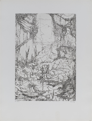 Paul Eliasberg, Hommage à Dürer (Phantasielandschaft für Dürer), 1970, Radierung, Städtisches Museum Braunschweig